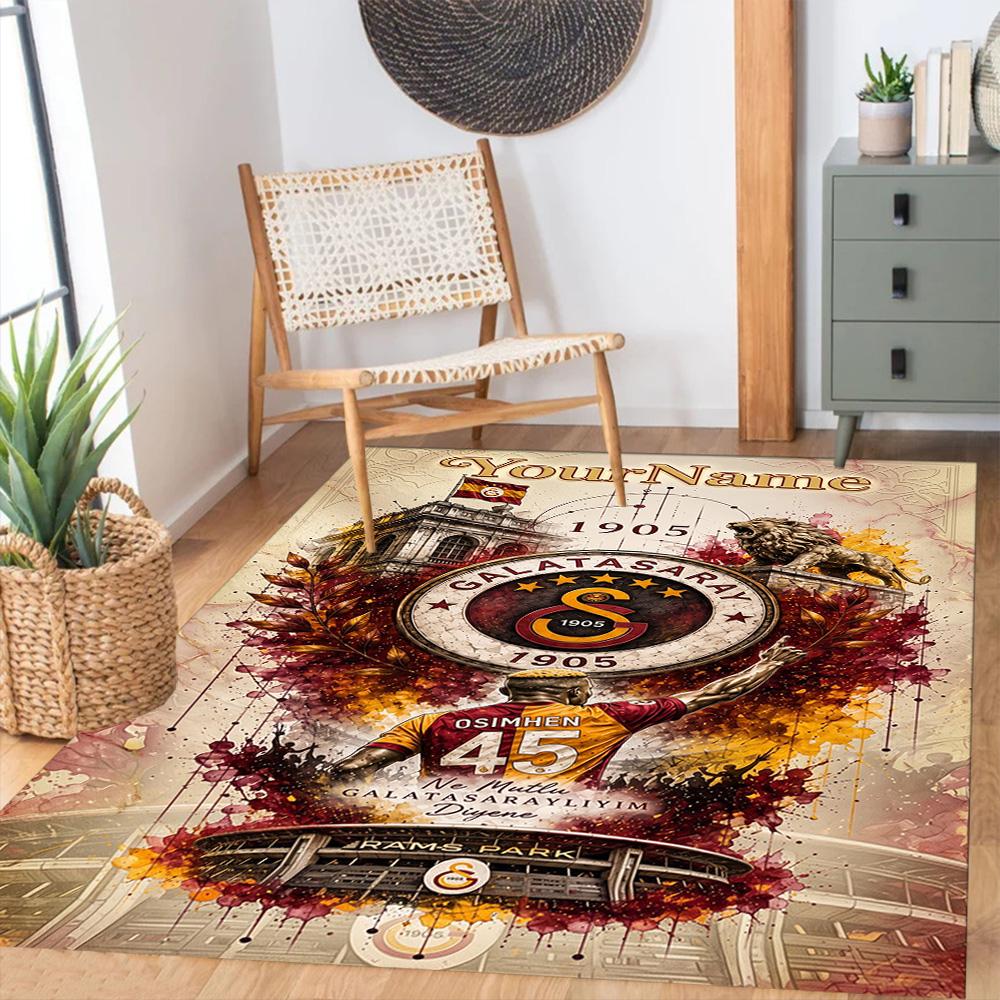 Galatasaray Customize Text Floor Rug Office Rug Perfect For Entryway Balcony Kitchen Dormitory Antislip Rug Office Home Decor Wedding Party Gift