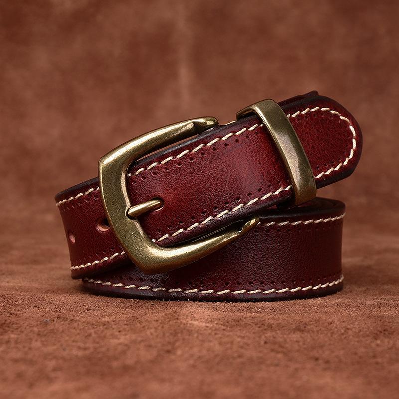 Pásek Pánská móda Trend Retro Snadné ladění První vrstva Hovězí kůže Kožená Spona Mládež Běžné džíny Pásek Pánské