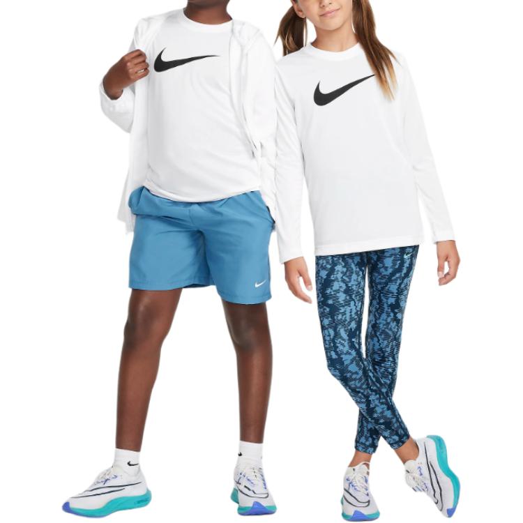 Nike Dri-Fit Legendärer Komfort Schweißableitendes Langarm-T-Shirt Kinder Tops Weiß FZ5192-100