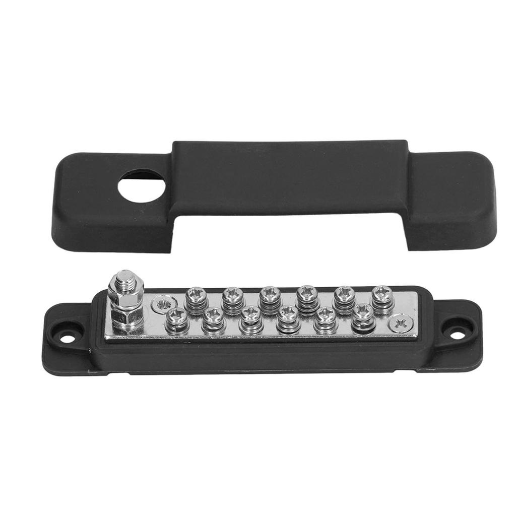 Power Distribution Terminal Block Busbar 12 Position Studs Distribution Block Bus Bar with Cover