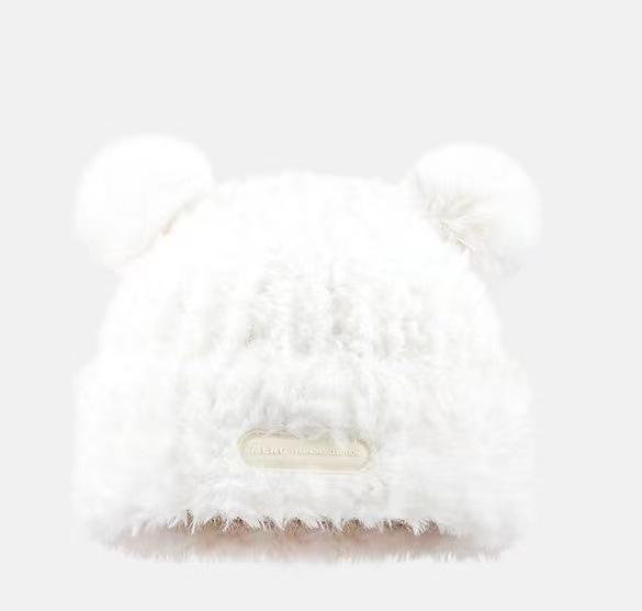 

Autumn and winter new ear protection hat, wool rabbit ear hat, cute and sweet plush hat, outdoor warm and cold-proof Lei Feng hat One Size