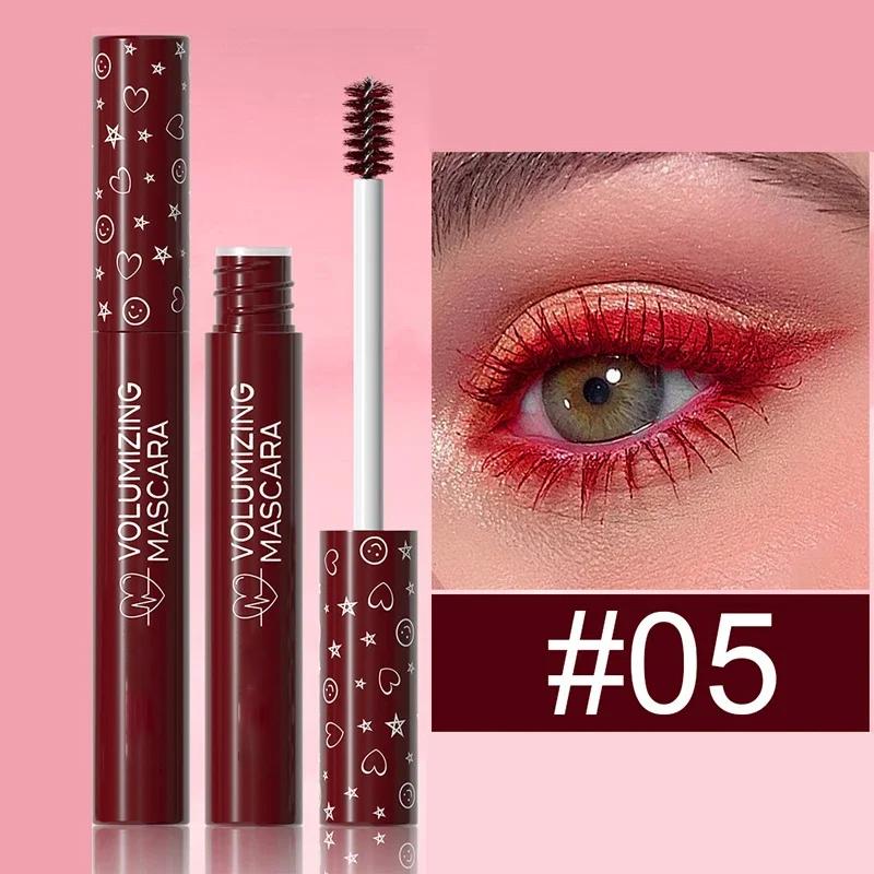 8 Kolorów Podkręcający Tusz do Rzęs Makijaż Sceniczny Wodoodporny Zielony Tusz Kremowy Niebieski Fioletowy Podkręcający Wydłużający Szybkoschnący Przedłużanie Rzęs