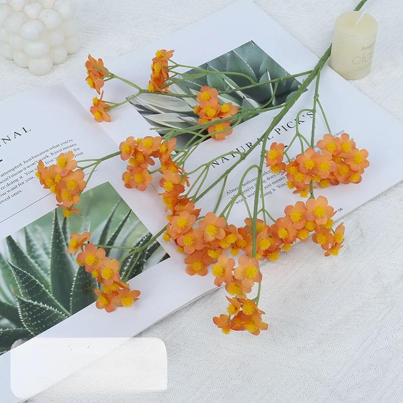 Wedding Decor Artificial Flowers Silk Small Daisy Plant Auditorium Decoration Fake Flower Simulation Yellow Chamomile Branches