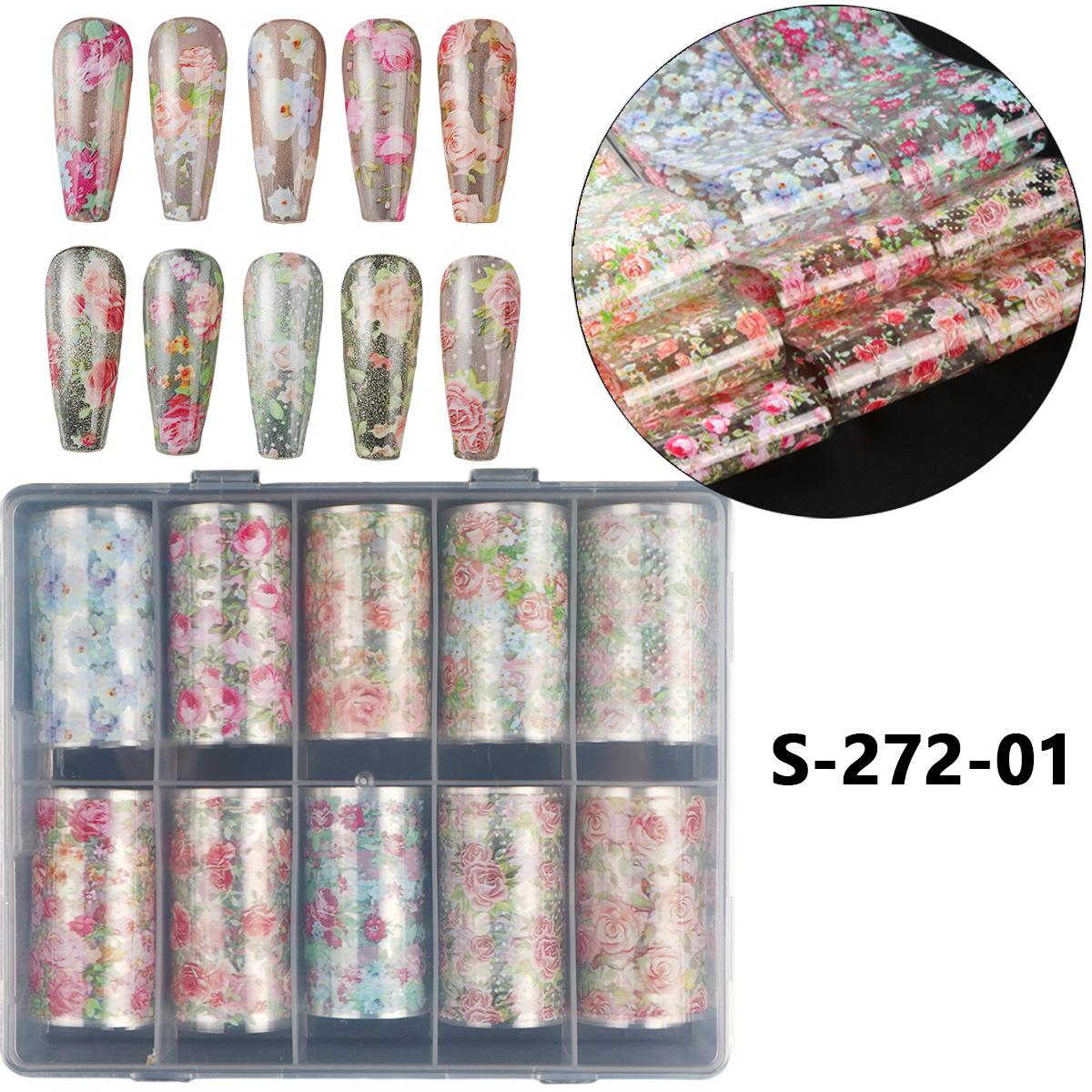 Nail Art Sticker Rose Nail Starry Sky Nail Art Transfer Paper Boxed Transfer Sticker