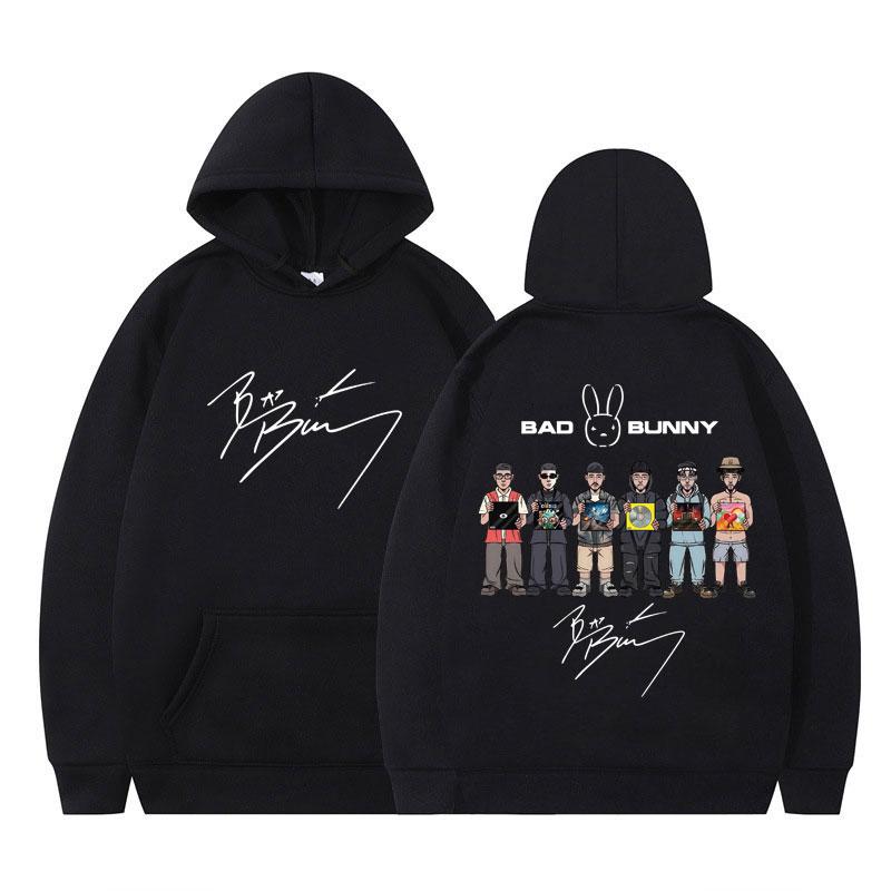 

Rapper Bad Bunny Music Album Cover DTMF Graphic Hoodie Men Women Hip Hop Oversized Sweatshirt Comfort Pullover Autumn and Winter 3XL