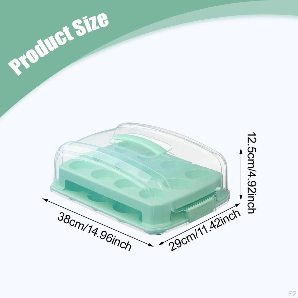 Cupcake Carrier,Cupcake Holder Two Tier Stand Storage Box Cake Container Rectangle for Kitchen Xmas