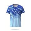 XXS-6XL Plus Size Men's T-shirt Gradient Print Summer Casual Outdoor Clothes Short Sleeve Tops Tees Men's Pullover Clothing