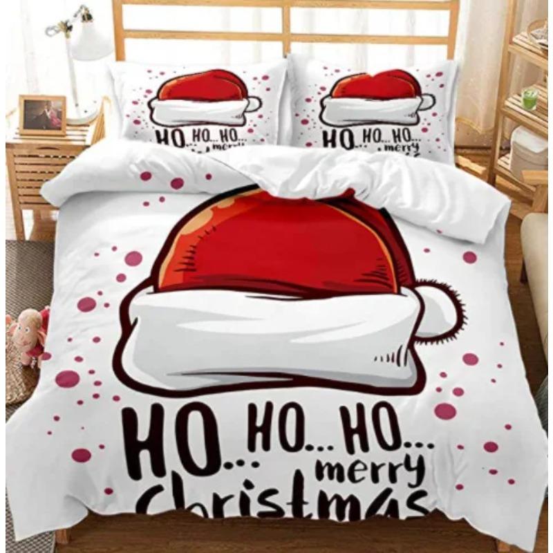 Christmas Duvet Cover Set Snow Cookie Merry Christmas Festival Comforter Cover King Queen Size For Kids Polyester Bedding Set
