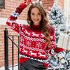 Snowflake Christmas Sweater 2026 Fall Winter Couple Knitwear Elk Round Neck Loose Fit