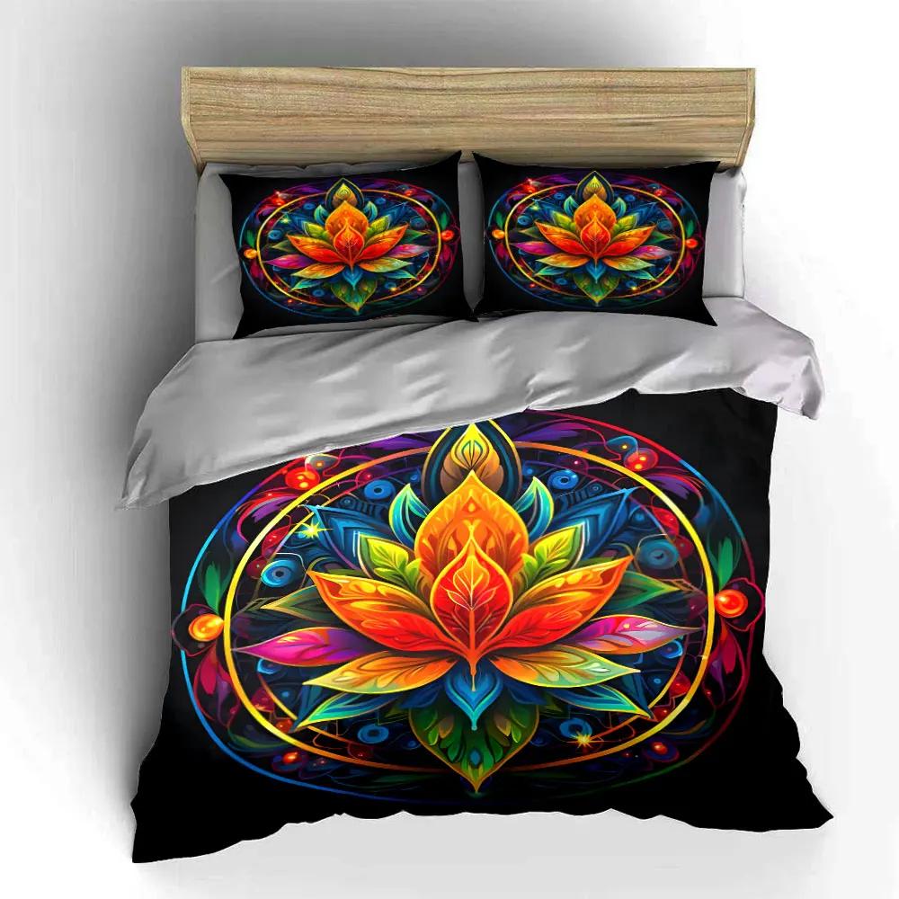 Colorful Mandala Art Decor Set Soft Comfortable Duvet Cover Bedding Set Included 1*Duvet Cover & 2*Pillowcases gift