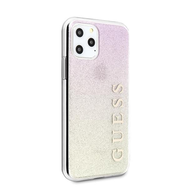 Guess Guhcn65Pcuglgpi Iphone 11 Pro Maxróżowo-Złoty/Gold Pink Hard Case Gradient Glitter