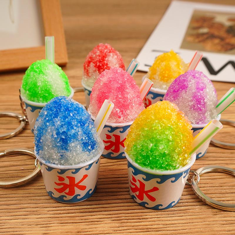 Simulation Food Keychain Summer Smoothie Cup Keychain Snack Food Keychain For Men Women Car Bag Pendant Model Doll Decor Gift