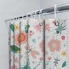 Colorful Garden Shower Curtain Bathroom Decor Featuring Butterflies Bugs Waterproof Fabric Hooks Included (White)