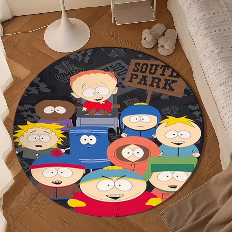 South Friends Adventure Round Rug for Livingroom,Bedroom, Palyroom, Chair Rug, Area rug, Circle Carpet, Large Size Fan Christmas gift