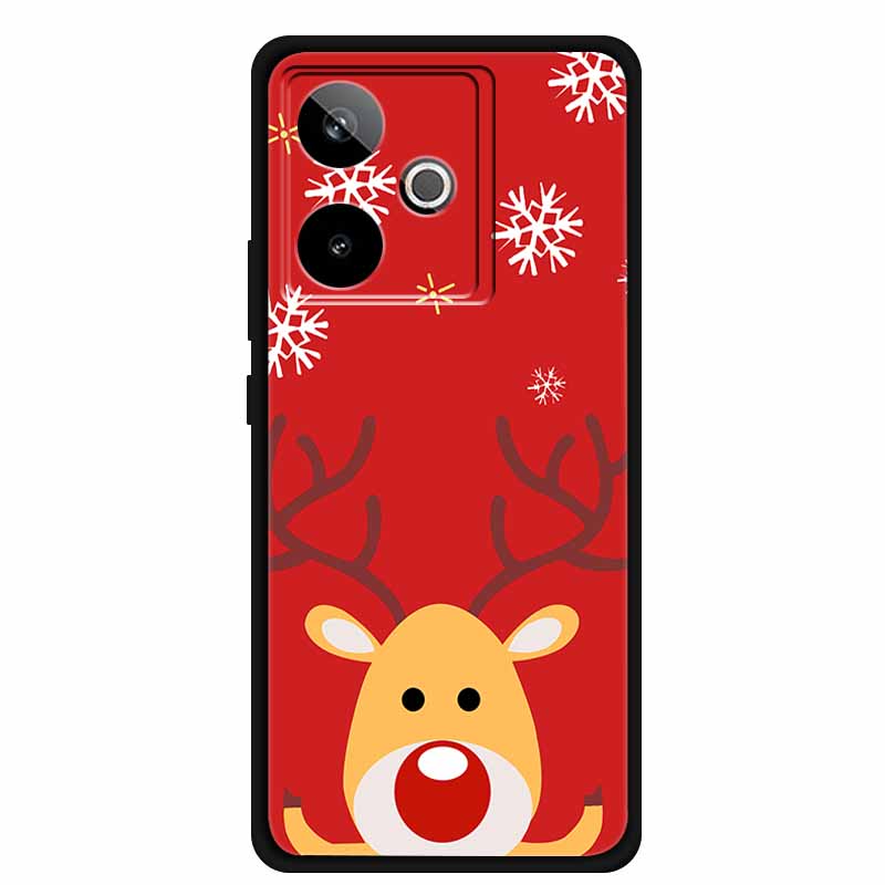 Christmas Cover For Realme GT7 GT 7 7T Case Black Silicone Cases for Realme GT 7T Cartoon Santa Claus Christmas Tree Back Cover