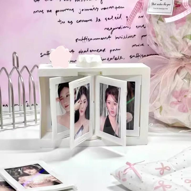 Rotatable Photo Frame Soild Idol Picture Frame Display Stand Desk Accessorie Kpop Photocard Holder Room Desktop Decoration