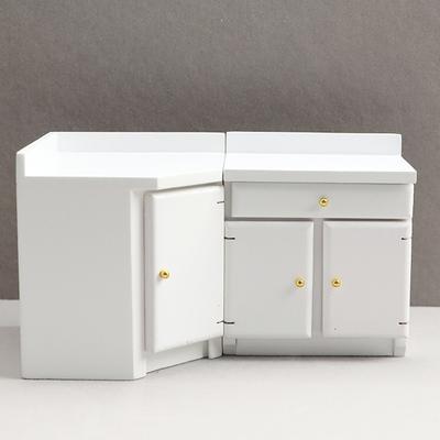 Odolné a živé jemné zpracování Dřevěný domeček pro panenky v měřítku 1/12 Kuchyňská skříňka Mikroscénní model pro děti Miniatura