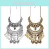 Ethnic Style Coin Pendant Necklace With Tassels For Women Stylish Festival Jewelry