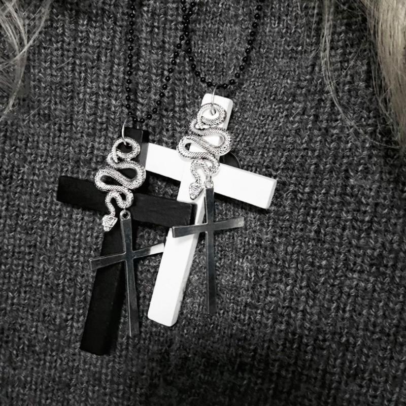 Unisex Crosses Charm Pendant Necklace with Sturdy Glass Special Gifts Accessory for Religious Occasions Daily Use