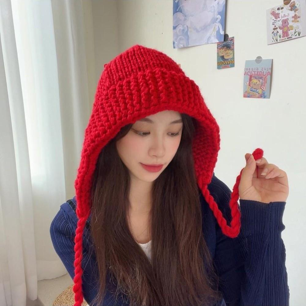 Warm Woolen Cap Thickened Beanie Hat Trendy Knitted Cap  Autumn Winter