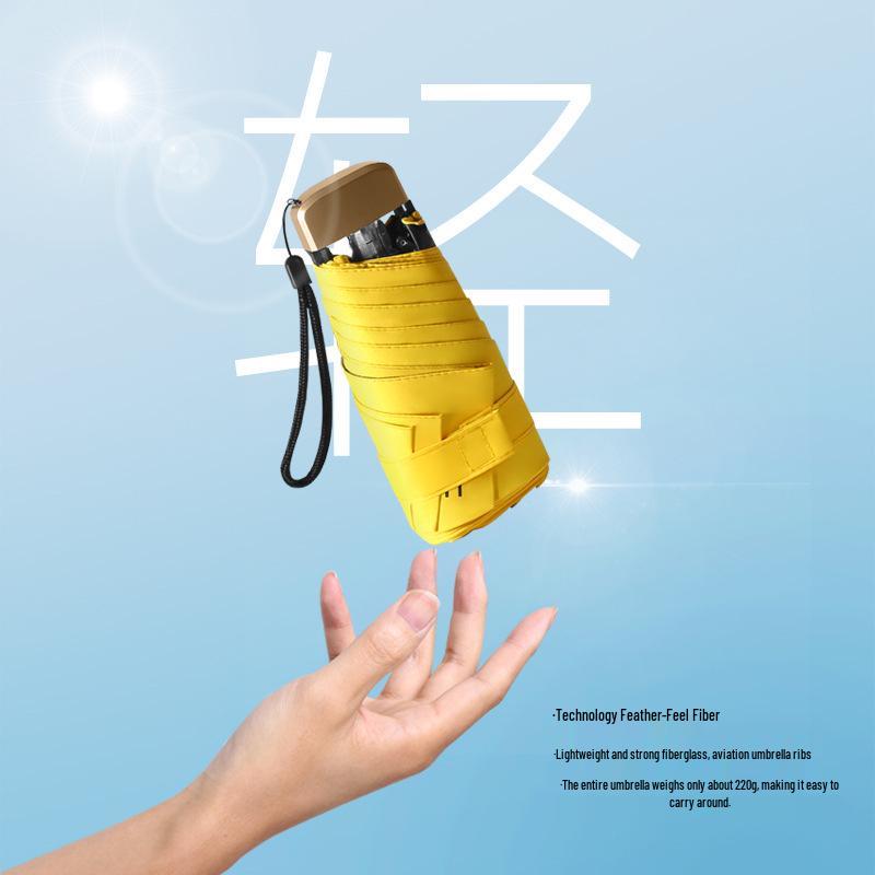 Women's Compact UV-Defender: Portable Mini Umbrella for Sun and Rain