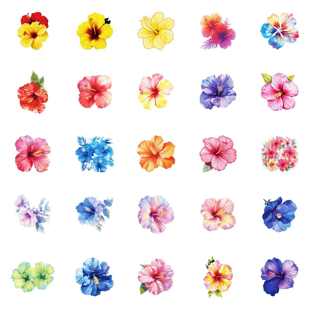 50 Zdjęć Mieszanych i Dopasowanych Kwiatów w Różnych Kolorach Naklejek Graffiti DIY Walizka na Kółkach Skateboard Dekoracja Wodoodporne Naklejki