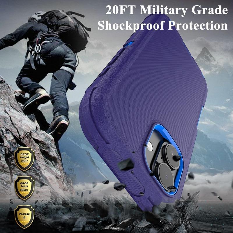 Military Grade Armor Full Body Protection Hard Cases for IPhone 17 Air 16E 16 Pro Max Rugged Shockproof Dustproof Phone Cover