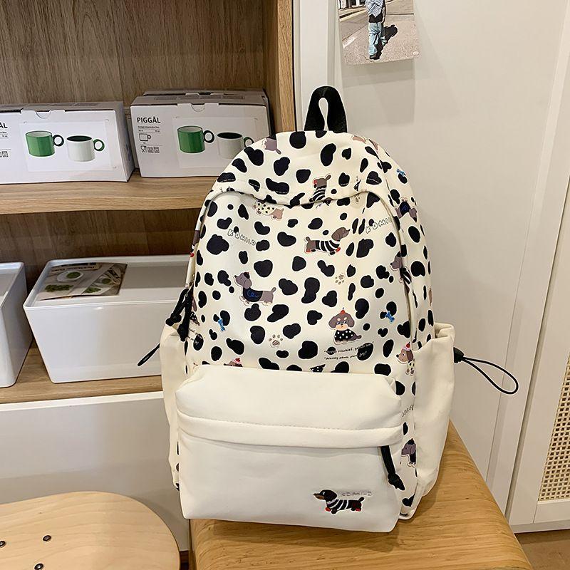 

Школьный рюкзак Ins Нишевый стиль Девочки-подростки Смешанный народ Милый Большая вместимость Красивый Школьный рюкзак Студенческий рюкзак для средней школы Black [small size]]