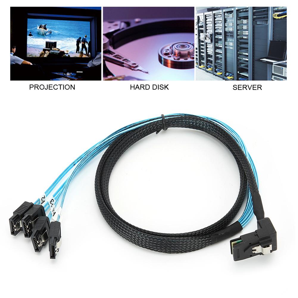 Mini SAS 36PIN Kabel Hardware 90 Grad auf 4SATA Internes Festplattenkabel H0206 1 Meter