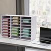 24-slot mail organizer, paper sorting rack, suitable for classroom cubbyholes, office, home, and school use (white)
