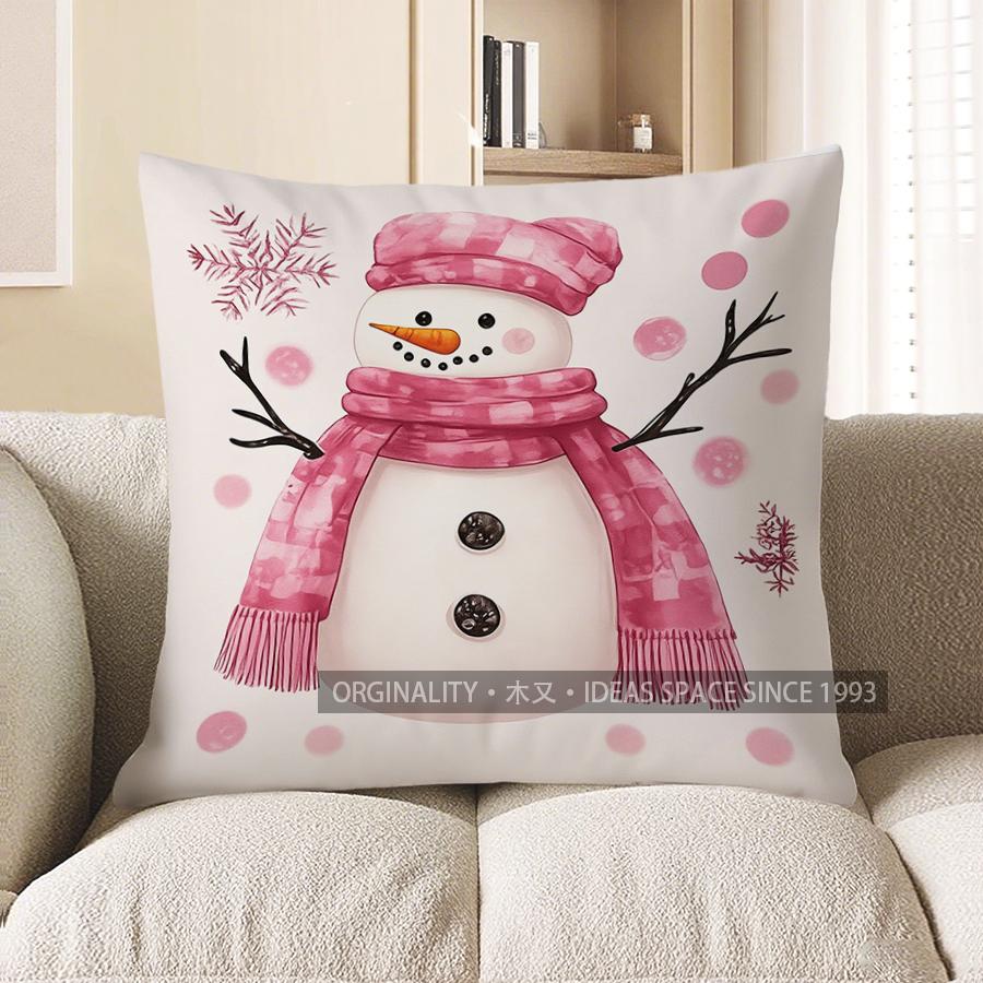 Home Decor Cute Santa Claus Pillow Cover For Festive Look Pattern Cushion Cover Suitable For Sofa Bedroom Car Pillow Cover