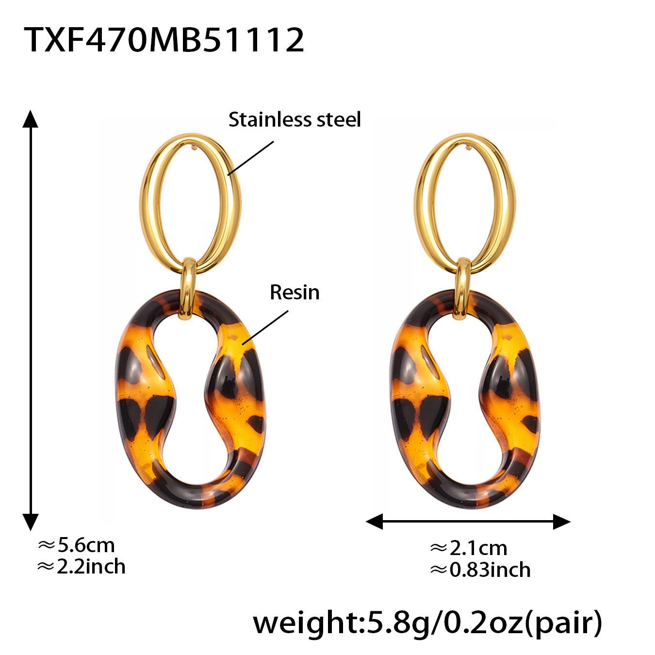 Qiong Yao Leopard Print Resin Pig Nose Bracelet, Earrings, and Necklace Set