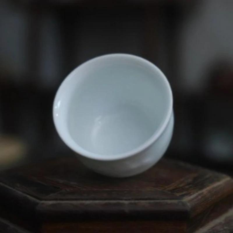 Exquisite Handmade Shadow Celadon Glaze Porcelain Teacup (Master's Cup) - 60 ml Named Cup with Crackled Glaze Kung Fu Tea Set