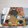 Cartoon Cuphead and Mugman Game Blankets Flannel Summer Multifunction Lightweight Throw Blanket for Home Couch Bedspread