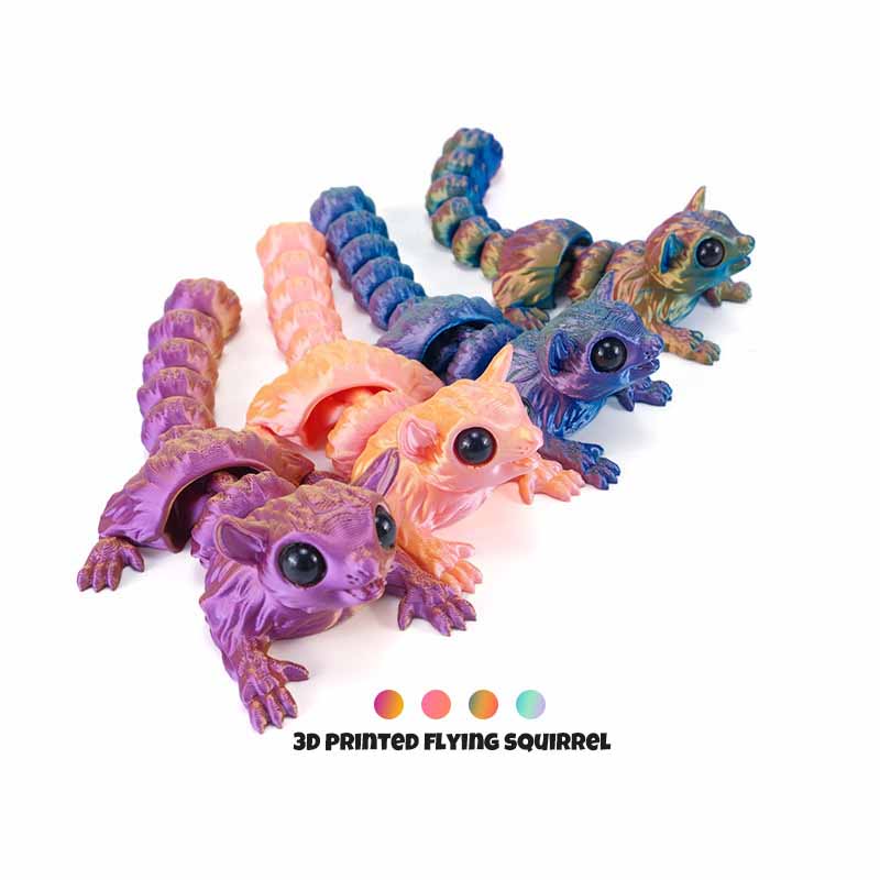 Cute 3D Printing Flying Squirrel Toy Simulation Squirrel Animal Joints Movable Creative Fun Home Decorations Collection Crafts