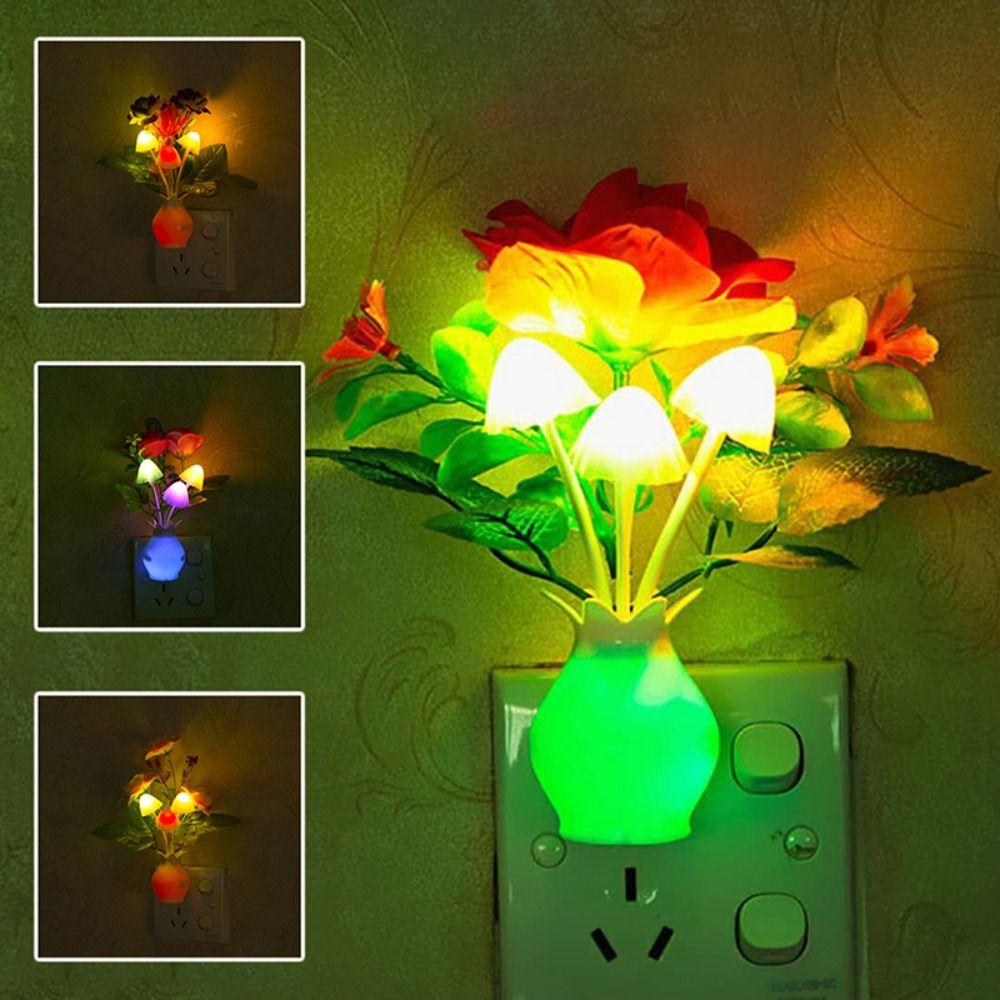 Bedside For Home Decoration Living Room Rose Lilac Led Light Night Light Mushroom Lamp Wall Light