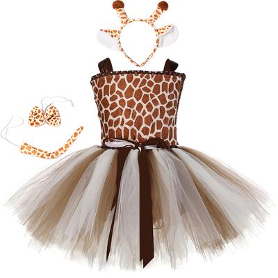 Girls Giraffe Costume Kids Halloween Jungle Party Animal Costumes for Girls Fancy Tutu Dress Up Clothes