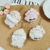 Sleeping Sheep Plush Pendant Cute Fluffy Ruffle Collar Mini Cartoon Stuffed Ornament for Crossbody Bag Decor Gifts for Teens