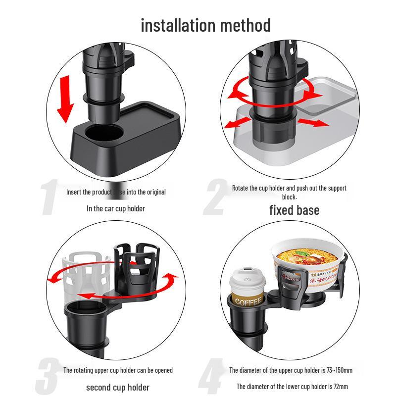 Dual Car Cup Holder & Organizer - Multi-Functional Interior Storage Rack
