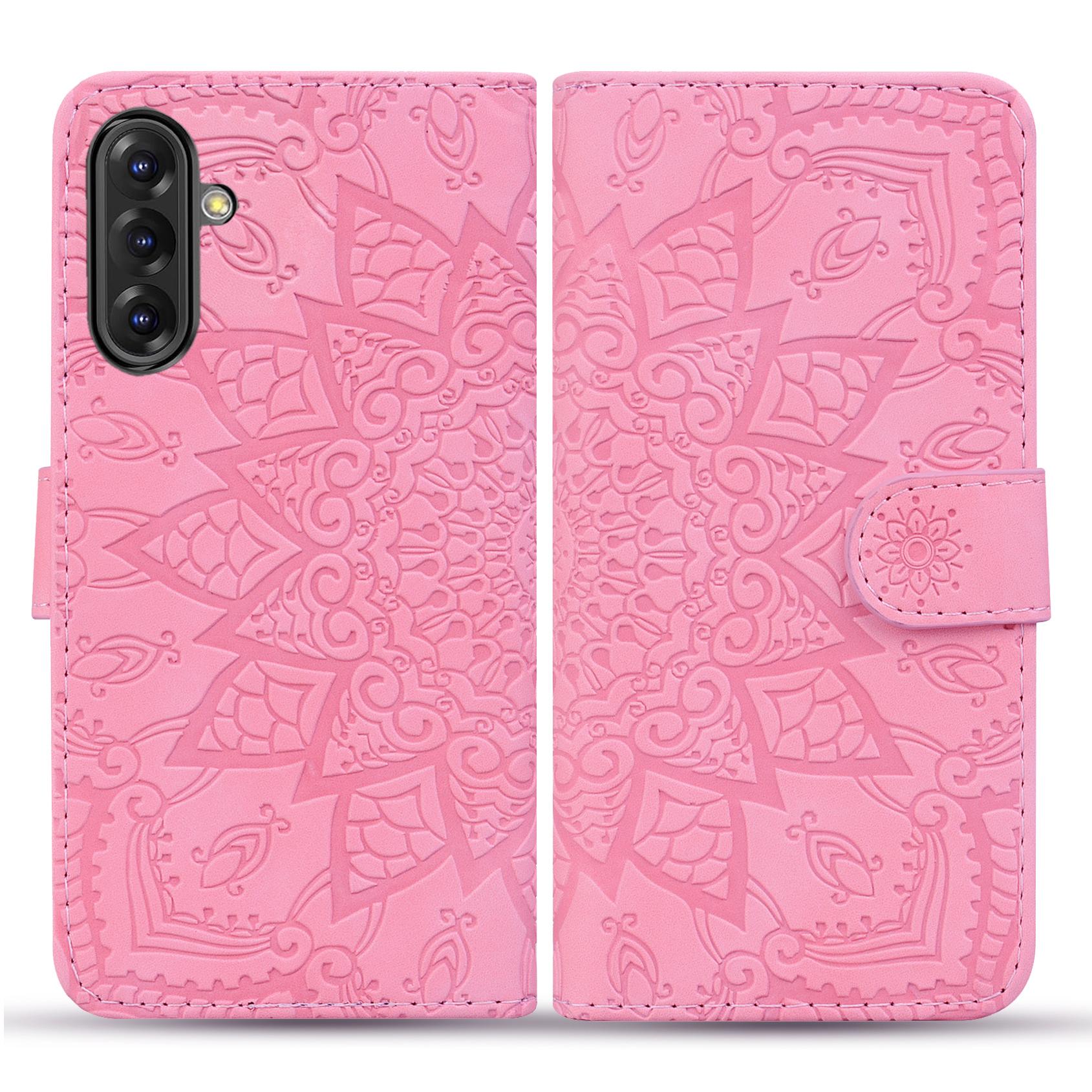 

Чохол-гаманець із штучної шкіри для Samsung Galaxy A36 5G із відкидним чохлом із квітковим принтом Pink