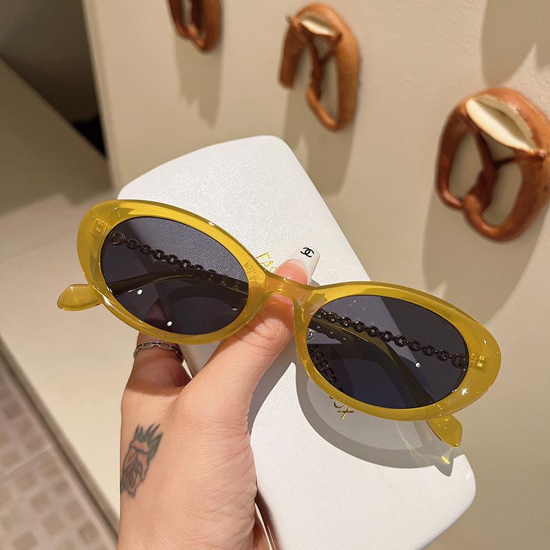 Oval Shape Sunglasses Women European American Style UV Protection Fashion Trendy Sun Glasses for Women Men