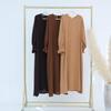 Solid Color Muslim Women's Abaya Dress Set