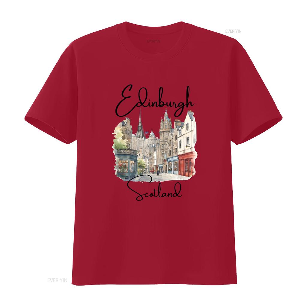 Cute Edinburgh T Shirt Softstyle Trip Souvenir Scotland s Clothes vintage Washed Casual homme graphic Versatile streetwear