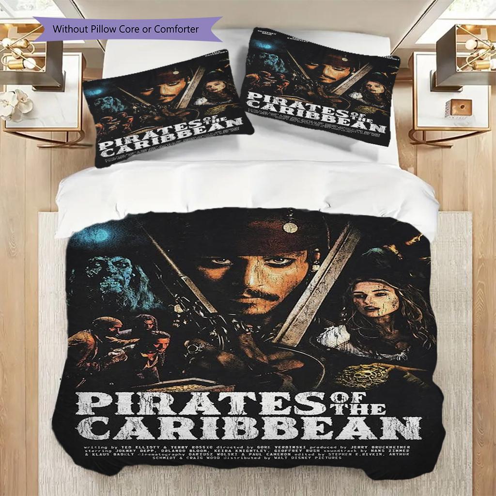 Jack Sparrow Pirate'S Curse Threepiece Set 1 Duvet Cover 2 Pillowcase Without Core Duvet Cover And Pillowcase Christmas Birthday Gift