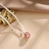 Natural Freshwater Pearl Necklace Women'S High Sense Versatile Temperament Opal Pendant Collarbone Chain