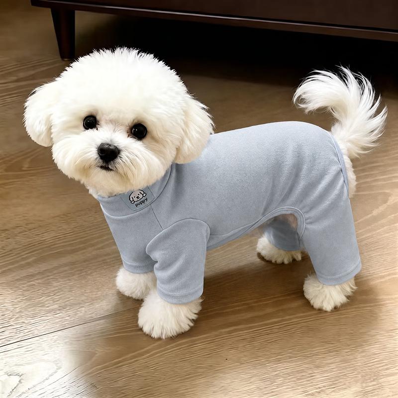Dog German velvet warm four-legged clothes autumn and winter than bear teddy small dog cat pet bottoming shirt loungewear