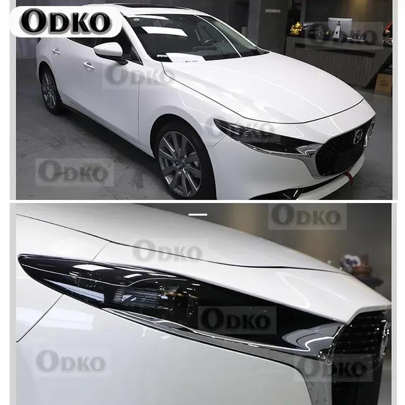 2Pcs Car Headlight Protective Film Front Light Transparent Smoked Black TPU Sticker For Mazda 3 BP    Accessories