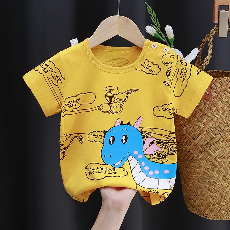 Cute Cotton Short-sleeved T-shirt Tops Children's Clothing Baby Clothes Cartoon