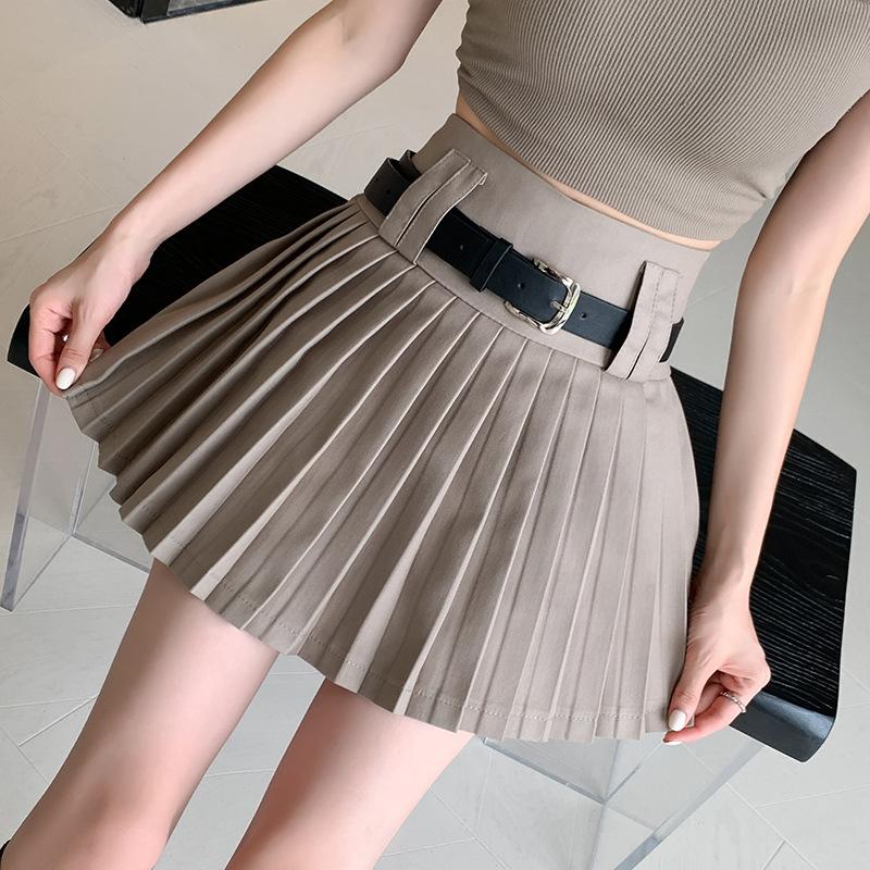 Sommer Neu Weiß Kurzer Rock Hose Hohe Taille Faltenrock Vielseitig und Dünn A-Wort Kurzer Rock