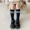 1 Pair Fashion School Sock for Kids Boy Girl Simplicity Solid Color Striped Calf Sock for ChildrenSpring Autumn Soft Cotton Sock